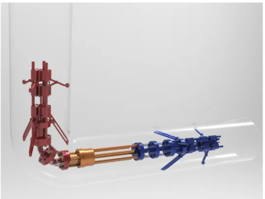 Figure 14: Modified architecture of the robot with stacked tensegrity structures in CATIA