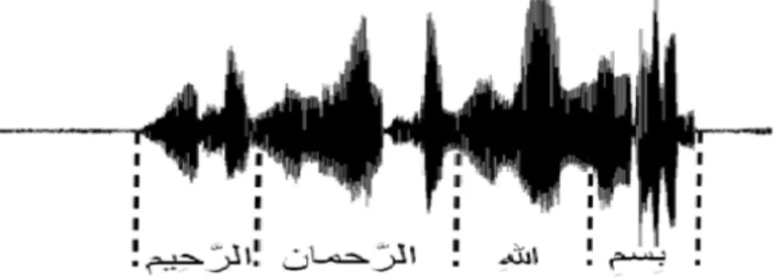 Figure 1.7: Audiogramme de signaux de parole. [12].