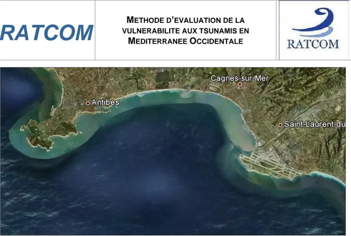 Figure 8 : Vue de la côte entre l’aéroport de Nice et Antibes (extrait de Google Earth)  touchée par le tsunami de 1979 