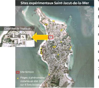 Figure 13 : Sites expérimentaux de Saint-Jacut-de-la-Mer. 