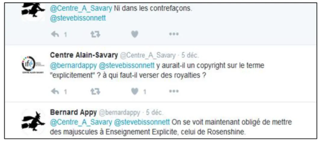 Figure 1 : tweet du Centre Alain Savary en réponse à Bernard Appy 