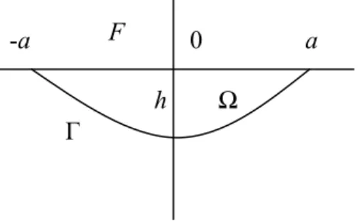 Figure 2.1. Domaine symétrique pour le problème de ballotement (1.1)- (1.1)-(1.3). 