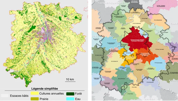 Figure 2 : L’aire urbaine toulousaine et ses intercommunalités  au 1er mars 2014 (AUAT, 2014) 