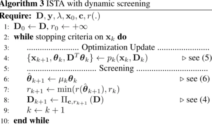 Table 1 gives two important pieces of information: first all p k (·) have similar computational requirements as ISTA;