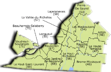 Figure 7. MRC de la région de la Montérégie 