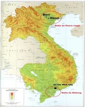 Figure  :  Carte du Vietnam et le district de Ba Vi