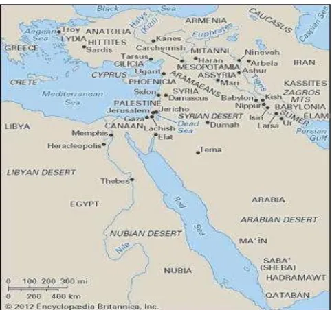 Figure 2: The Middle East Map (Britannica, 2012). 