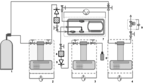 Figure 3. Image of the two-phase flow encountered during experiments showing changes in flow characteristics along its path length