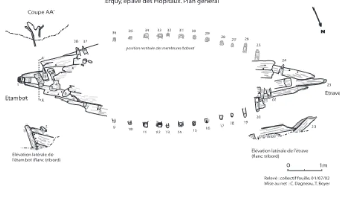 Figure 3. The wreck “Les Hôpitaux” (F.Osada/Drassm)  2.2  Description  of  the  wreck  and  archaeological  interpretation 