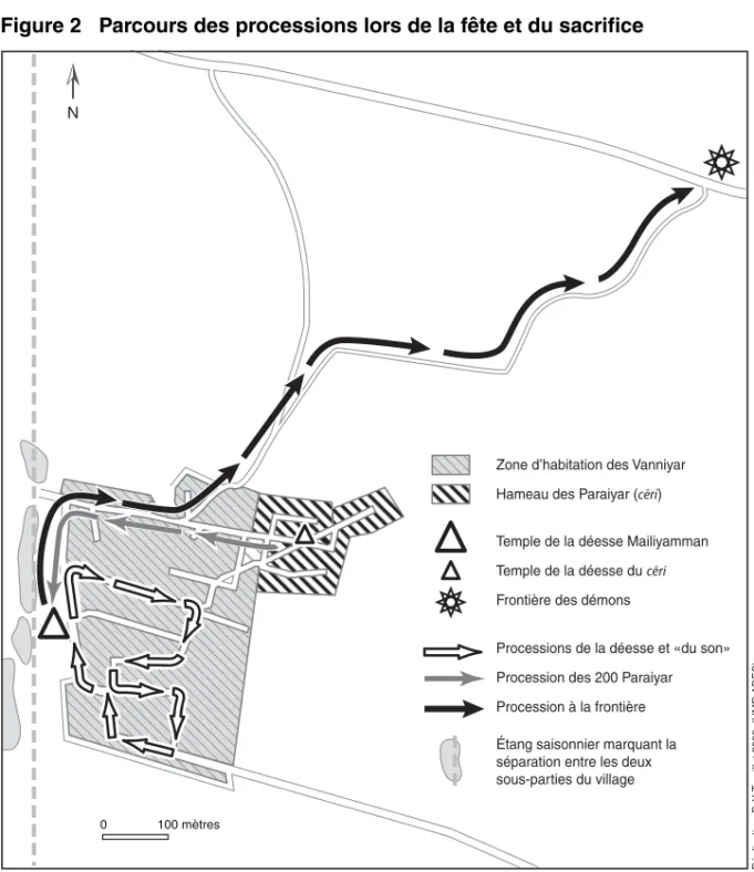 Figure 2   Parcours des processions lors de la fête et du sacrifice