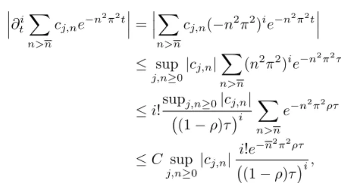 Fig. 1 shows the (truncated) control u ˆ given by Theo- Theo-rem 3, and Fig. 2 the resulting simulated temperature θ ˆ (using the notations of section 5)