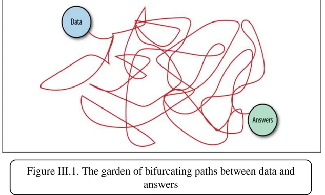 Figure III.1. The garden of bifurcating paths between data and  answers  