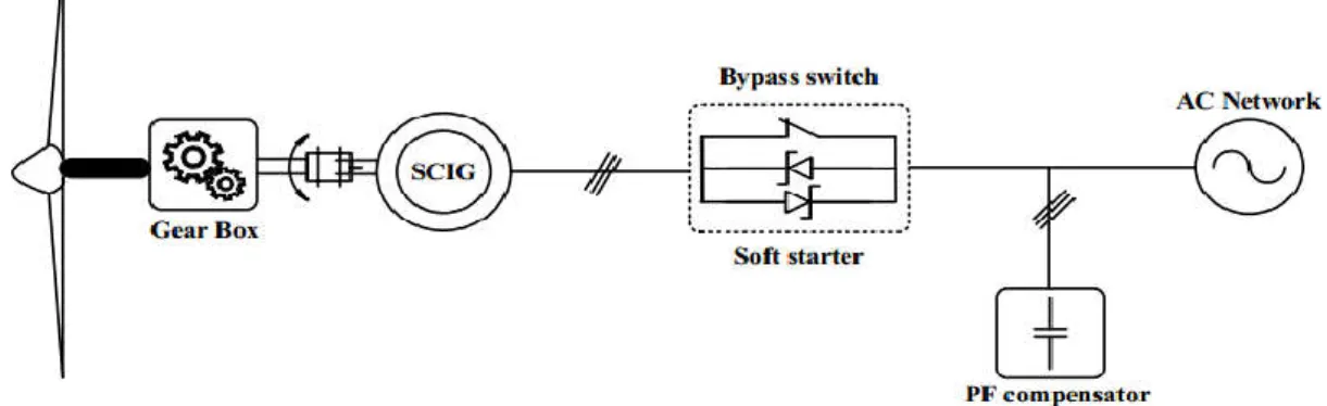 Figure 1.11: Wind energy conversion system without power converter interface. 