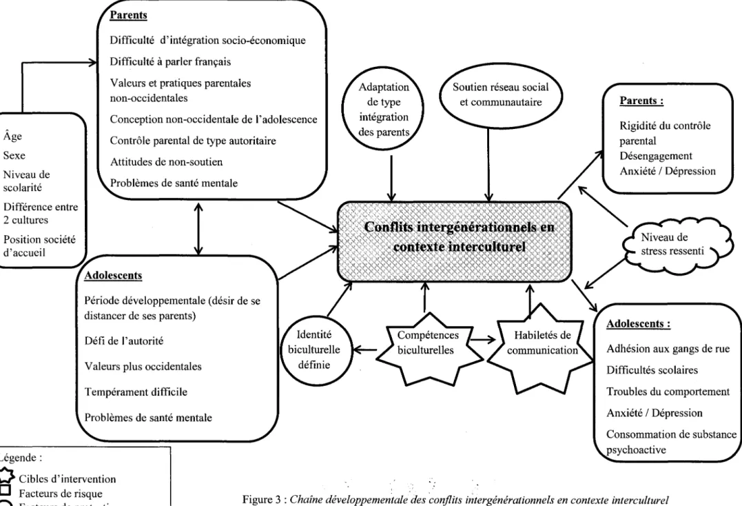 Figure 3 :  Chaîne développementale des  ~onjlits  intergénérationnels en contexte interculturel 