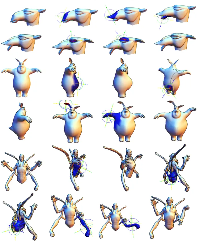 Figure 8: Edition des modèles "Camel Head", "Big Buck Bunny" et "Goro".