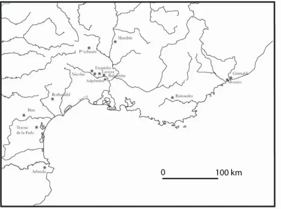 Fig. 1 – Situation géographique des principaux sites aurignaciens 