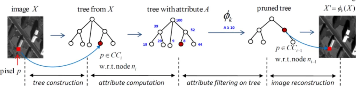 Fig. 1. AP generation framework from a grayscale image X w.r.t the attribute filtering φ k .