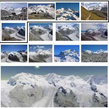 Fig. 6. Query pictures. The pictures inside the frame are examples of GPS- GPS-localized images