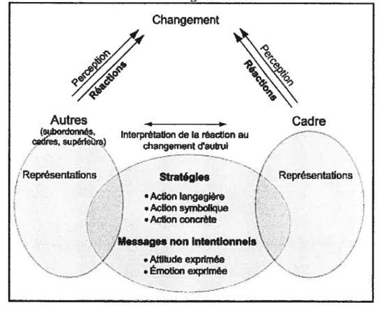 Figure 1 : Modèle de la représentation, l’interaction et l’action dans les situations de changements