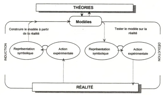 Figure 7 : Construction et validation d'un modèle en sciences expérimentales (Nonnon, 1999)