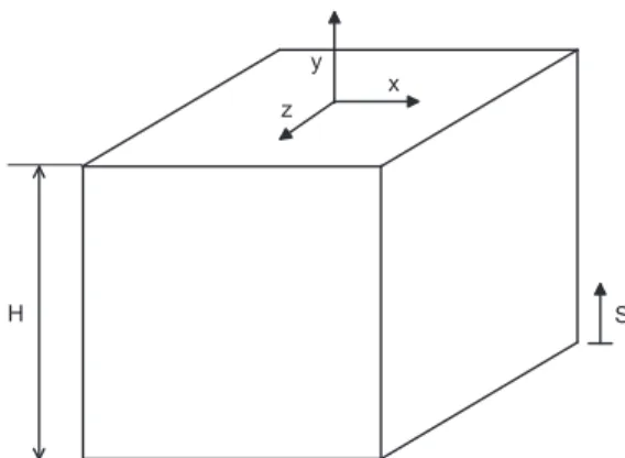 Fig. 3. Cube under traction: geometry and notations.