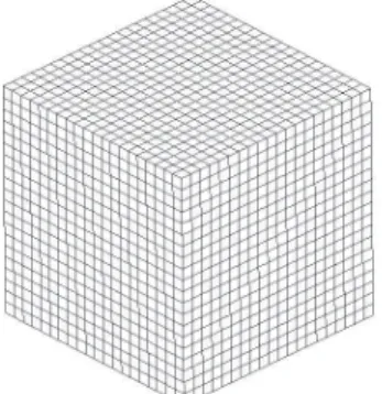 Fig. 4. Cube under traction: mesh for problem 1 (2400 elements).