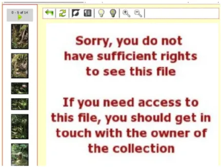 Figure 11 : Lorsqu’un utilisateur lambda navigue vers la page d’un objet « privé », l’objet lui-même n’est  pas montré