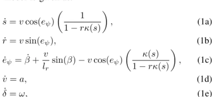 Fig. 1: Kinematic bicycle model in Frenet frame.