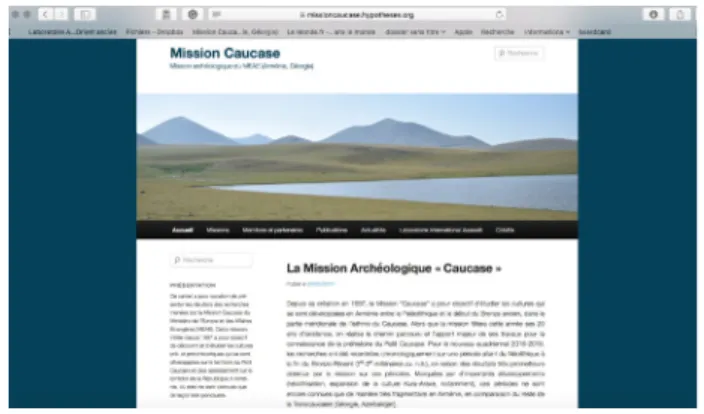 Fig. 12 - Copie d’écran du site web :   http://missioncaucase.hypotheses.org