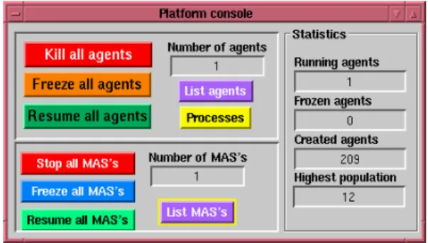 Fig. 5.2: Console de la plateforme