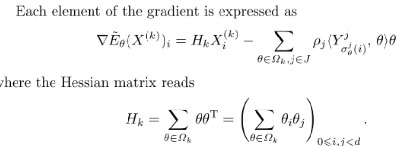Fig. 1. Top row: sliced Wasserstein barycenters ˜ Bar(ρ, Y 1 , 1 − ρ, Y 2 ) for an increasing value of ρ ∈ [0, 1], for N = 600 points in R 2 