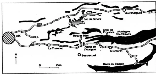 Fig. 1 : Carte de localisation du ravin de l’Aurigon.