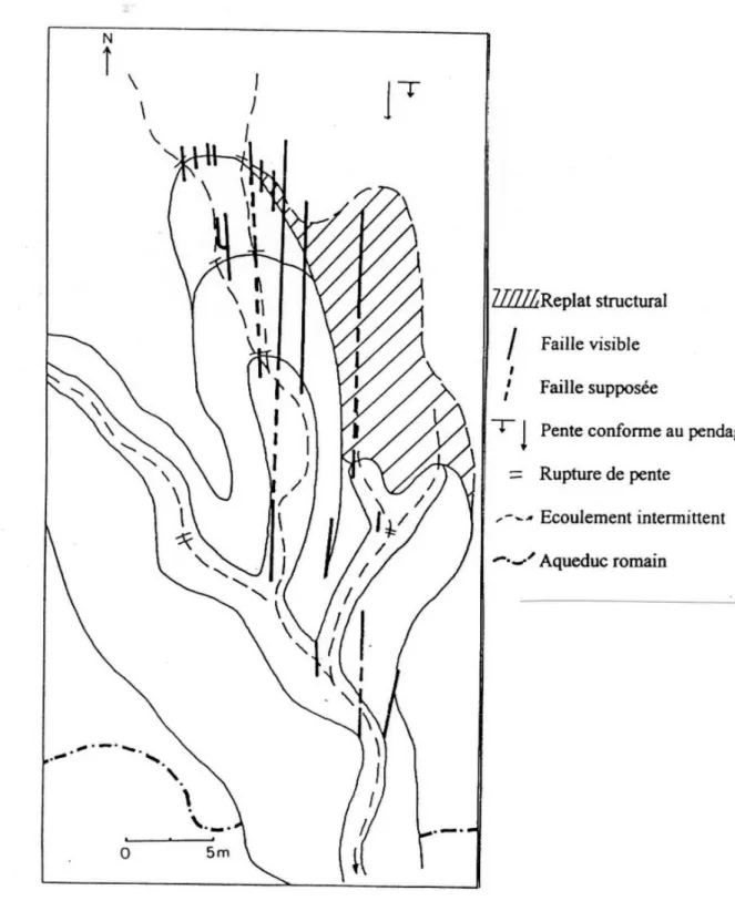 Fig. 3 : Structure du substratum du ravin de l’Aurigon.