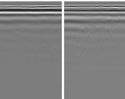 Fig. 1. Examples of real GPR radargrams.
