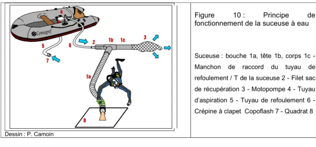 Figure  10 :  Principe  de  fonctionnement de la suceuse à eau 