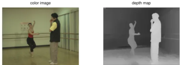 Fig. 1. At each instant the output of each Z-camera is the color image and the corresponding 8-bit depth map