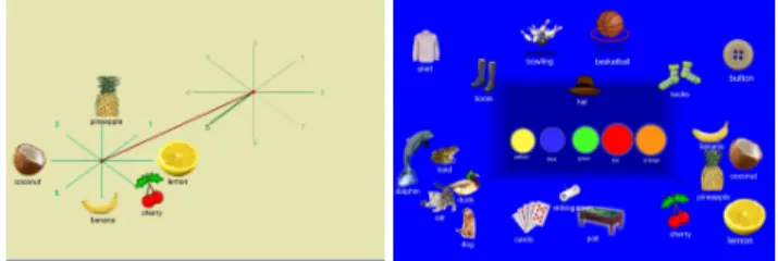 Figure 2. Visual feedback in novice mode for mid-air MM (left)  and for Physical Loci (right)