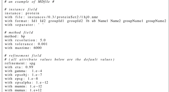 Fig. 2. An example of MDfile.