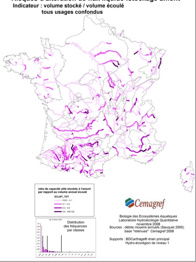 Figure 10 - Flux liquide : Influence des volumes de stockage dans le bassin  versant amont 