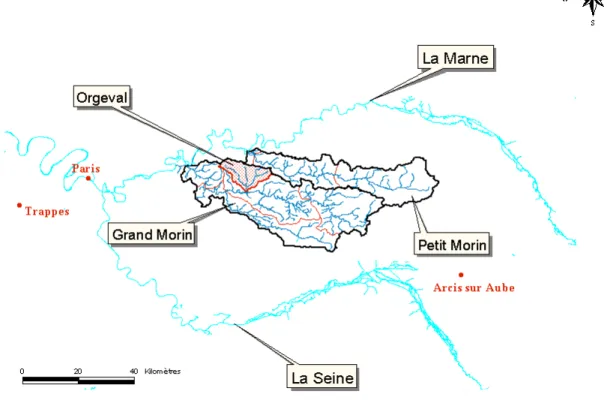 Figure 1 : Localisation du GIS ORACLE et du  bassin de l’Orgeval 