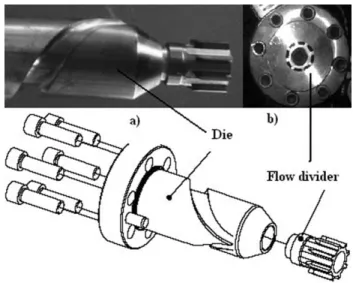 FIG. 10. Effect of the flow rate Q and temperature DT levels on the exit velocity distribution for two materials.