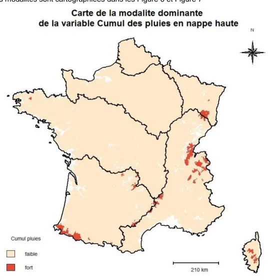 Figure 6: Carte du cumul des pluies en Nappe haute 