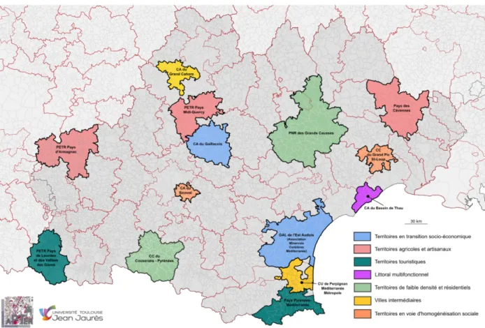 Figure 3 : Profils des territoires infra-régionaux et terrains de l’étude qualitative (2017) 