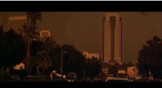 Figure 1. La tour Nakatomi, vue depuis l’habitacle du véhicule qui y conduit John Mc Lane depuis l’aéroport