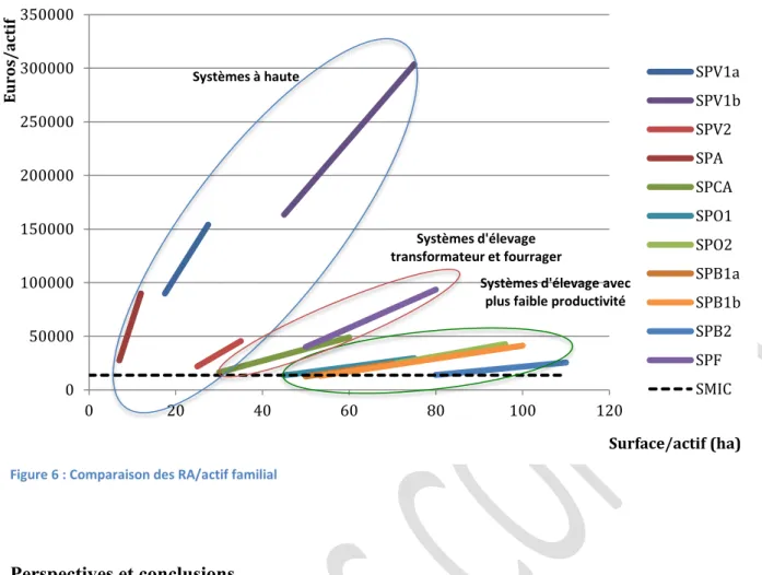 Figure 6 : Comparaison des RA/actif familial 