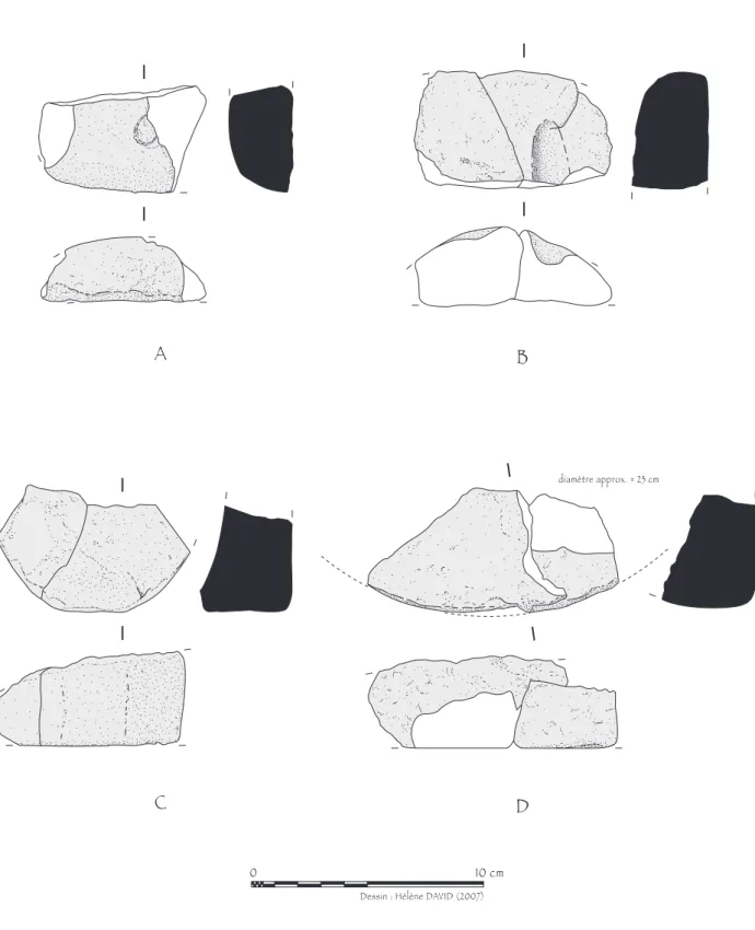 Fig. 14 - Blocs de  « pierre légère » du point topographique 1331 du Palais royal d’Ougarit (dessin H