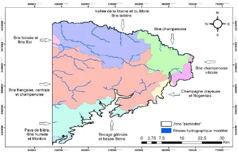 Figure 9 : Découpage des Unités de Modélisation Agricole (UMA) sur la zone d’étude 