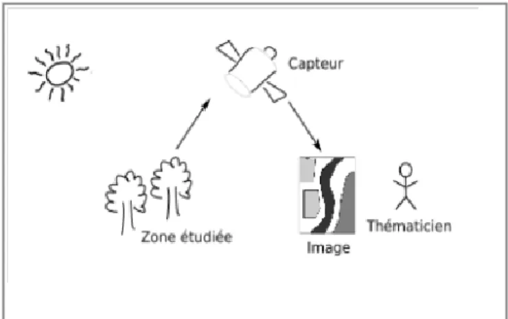 Figure I.1 – principe de base de la télédétection. 