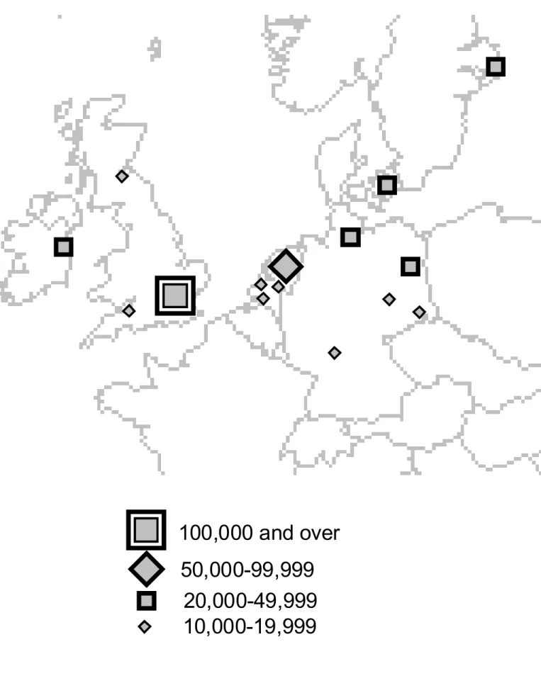 Figure 5   The Protestant urban literacy network, 1750