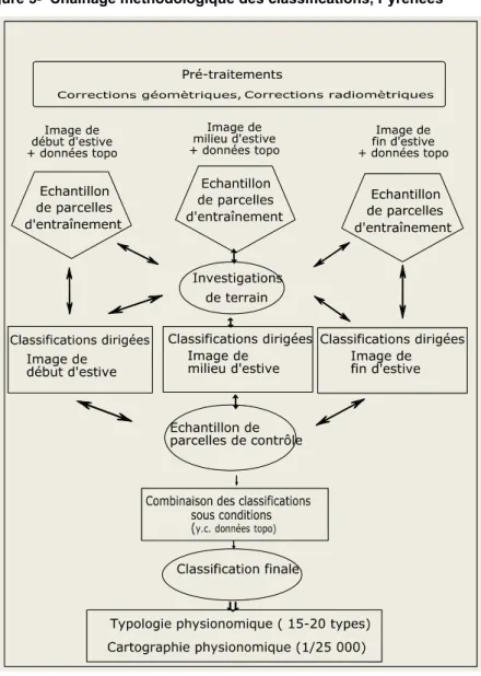 Figure 5-  Chainage méthodologique des classifications, Pyrénées 